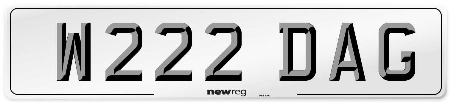 W222 DAG Number Plate from New Reg